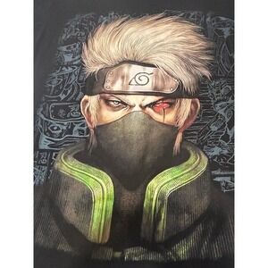 Kakashi Hatake‎ Naruto Anime Manga Series Men's Black T-Shirt - Size M